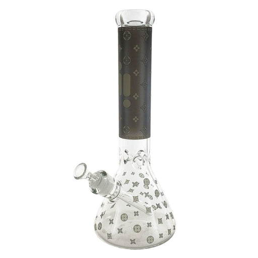 Infyniti 14" Beaker w/ Ice Pinch & Glow-in-the-Dark Colored Star Print - Silver | Jupiter Grass