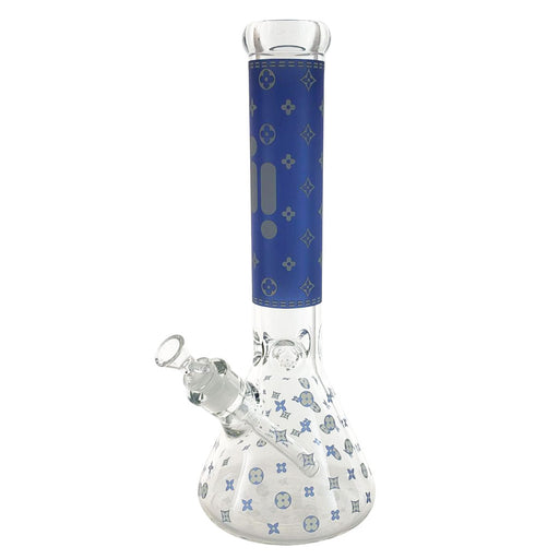 Infyniti 14" Beaker w/ Ice Pinch & Glow-in-the-Dark Colored Star Print - Blue | Jupiter Grass