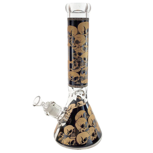 Infyniti 14" Beaker w/ Ice Pinch & Skull Print - Yellow | Jupiter Grass