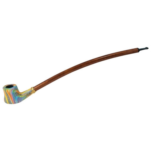 15" Curved Cherrywood Rainbow Colored Shire Pipe | Jupiter Grass