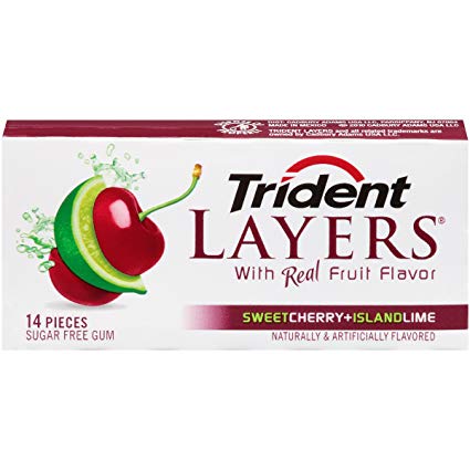 Trident Layers Sweet Cherry Island Lime 14p | Jupiter Grass