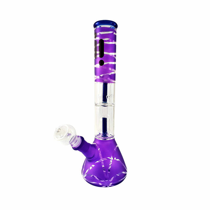 INFYNITI 14" BEAKER W/ DOUBLE SPLASH GUARD & ICE PINCH - MARBLED PURPLE | Jupiter Grass