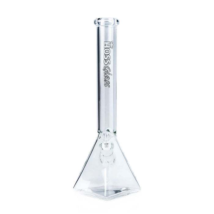 HOSS GLASS 16" PYRAMID BASE BEAKER TUBE - WHITE | Jupiter Grass