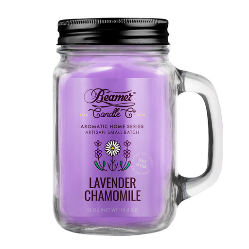 Aromatic Home Series - 12oz Glass Mason Jar - Lavender & Chamomile