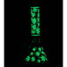 14" Leaf Pattern Glow In the Dark 7mm Bong | Jupiter Grass