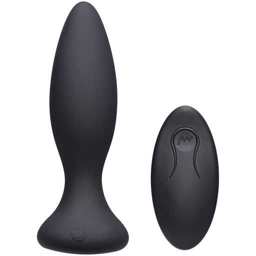 Doc Johnson- A-Play Beginner Vibe Silicone Anal Plug with Remote Black | Jupiter Grass