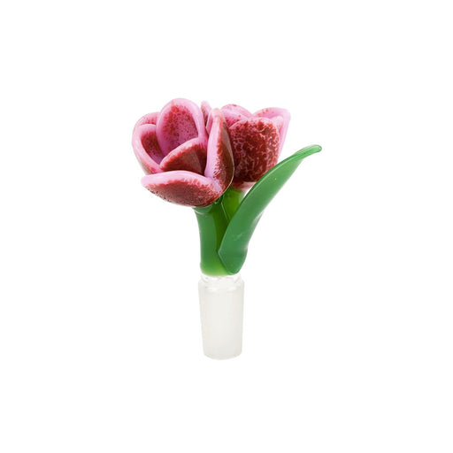 Empire Glassworks - Pink Tulip Flower Bowl 14mm | Jupiter Grass