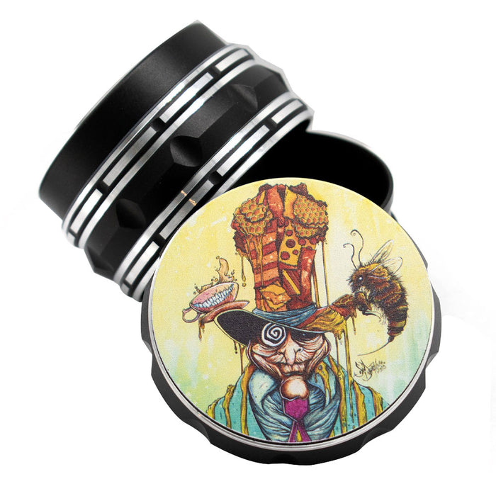 Sean Dietrich Art - 2.25" Aluminum 4-Piece Grinder/Pollinator - Honey Hatter | Jupiter Grass