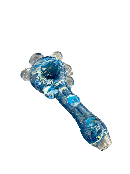 Jellyfish Schmear W/Marbles Hand Pipe | Jupiter Grass