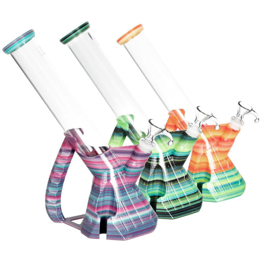 Kayd Mayd - Water Pipe Series - Apollo Xi - 11" Bubbler W/ Handle & Lighter Holder | Jupiter Grass