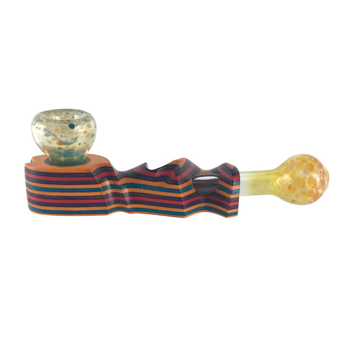 Hybrid Wood Pipe W/ Glass Bowl By The Mill - H-3 | Jupiter Grass