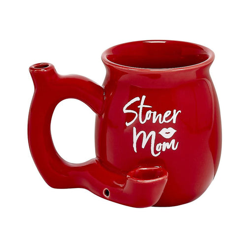 Premium Roast & Toast Ceramic Mug W/ Pipe - Stoner Mom - Red | Jupiter Grass