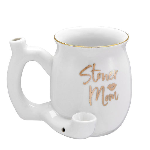 Premium Roast & Toast Ceramic Mug W/ Pipe - Stoner Mom - White | Jupiter Grass