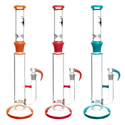 Pulsar 17.5" Straight Tube W/ Inline Perc, Ice Pinch & Color Accents, Assorted Colors | Jupiter Grass