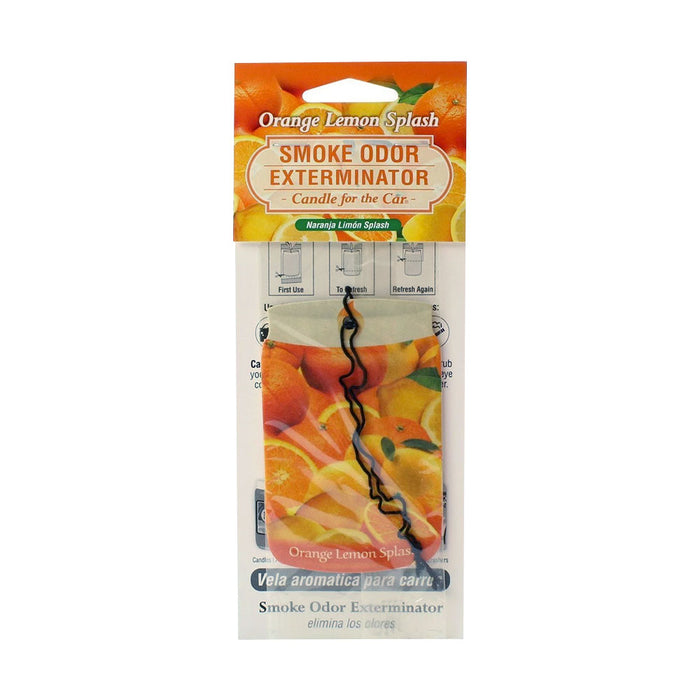 SMOKE ODOR EXTERMINATOR CANDLE FOR THE CAR AIR FRESHENER - ORANGE LEMON SPLASH | Jupiter Grass