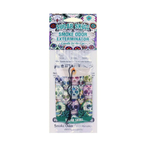 SMOKE ODOR EXTERMINATOR CANDLE FOR THE CAR AIR FRESHENER - SUGAR SKULL | Jupiter Grass