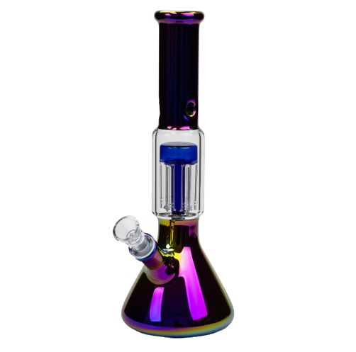 12" Electroplate Glass Water Bong With 6 Arms Percolator | Jupiter Grass