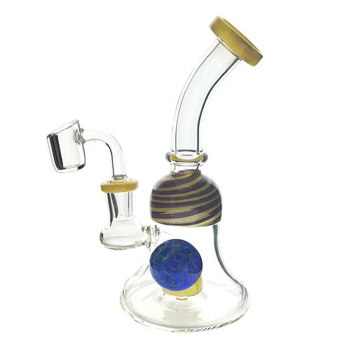 8.2" Banger Hanger w/ Showerhead Perc, Marble and Color Swirl Accents | Jupiter Grass