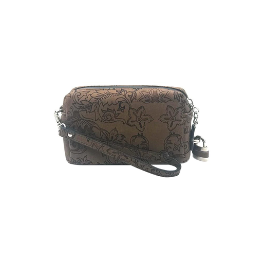 Erbanna Smell Proof Clutch Bag - 6" X 3.5" X 2.25" - Tan Floral | Jupiter Grass