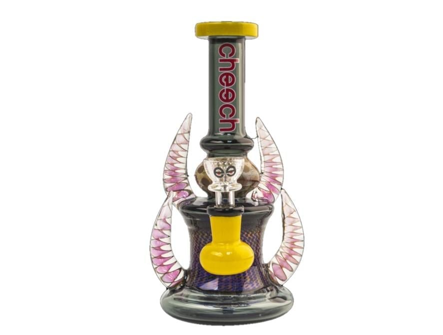 8" Cheech Glass Horns Rig Yellow | Jupiter Smoke Shop