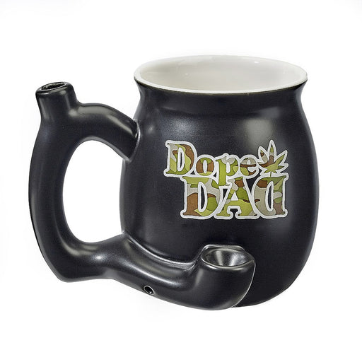 Premium Roast & Toast Ceramic Mug W/ Pipe - Dope Dad Black Mug W/ Camo Text | Jupiter Grass