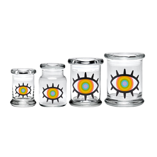 420 Science Pop Top Jar Small - Woke Face - Woke Rainbow Eye | Jupiter Grass