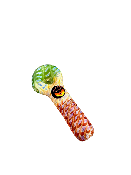 Red Eye Glass Small Rasta Hand Pipe | Jupiter Grass