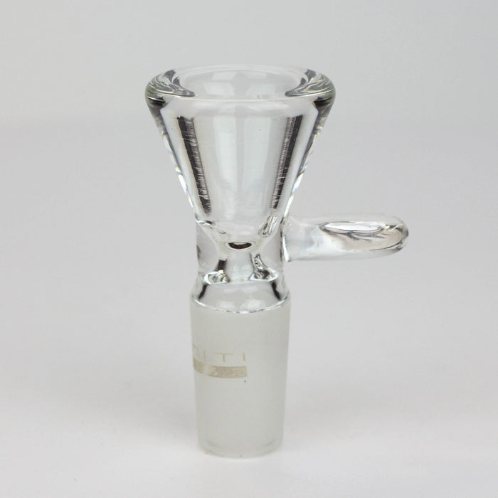 Clear Thick Glass Bowl w/ Handle - 14mm Female Joint | Jupiter Grass