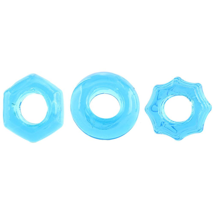 Pipedream Products Deluxe Cock Ring Set Blue | Jupiter Grass